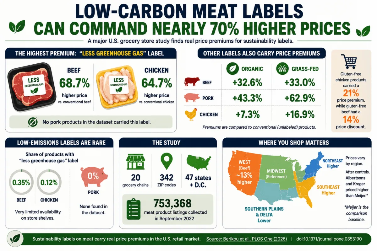 「温暖化ガス減」ラベルの牛肉、価格がなんと70%近くアップの衝撃